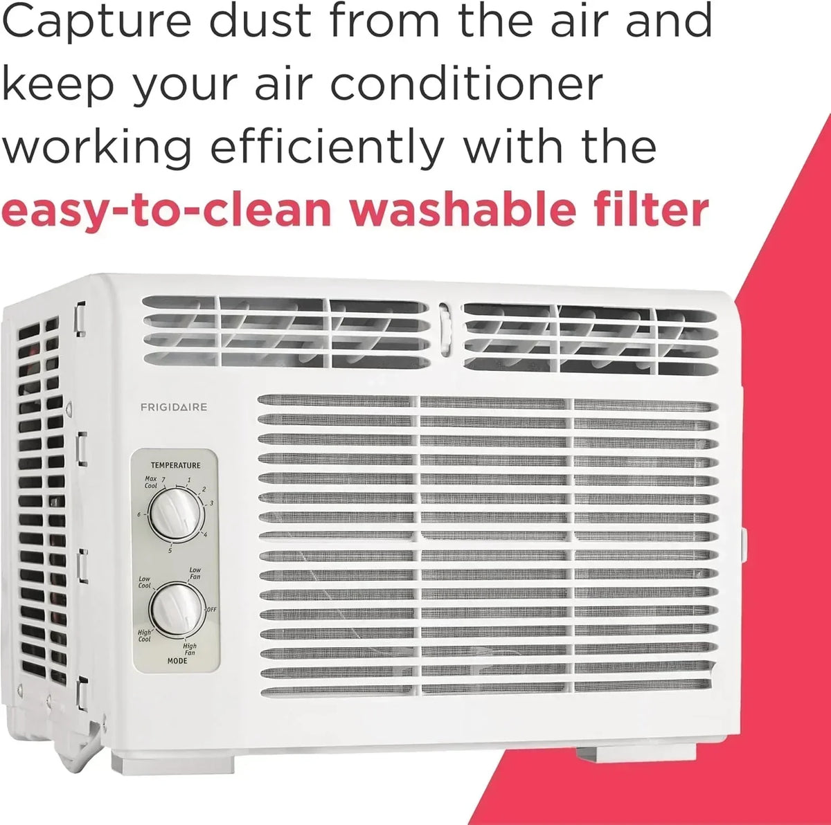Frigidaire 5,000 BTU Window Air Conditioner Remote Control Cools Up to 150 Sq. Ft. Quiet Operation