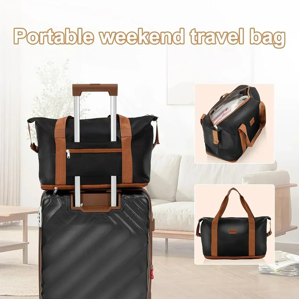 5 piece luggage set expandable suitcase 22x14x9 aviation certified durable waterproof travel set