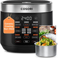 COSORI Rice Cooker 10 Cup, 24h Keep Warm, 18 Functions Fuzzy Logic Rice Maker with Stainless Steel Steamer Basket, Sauté, Slow Cooker