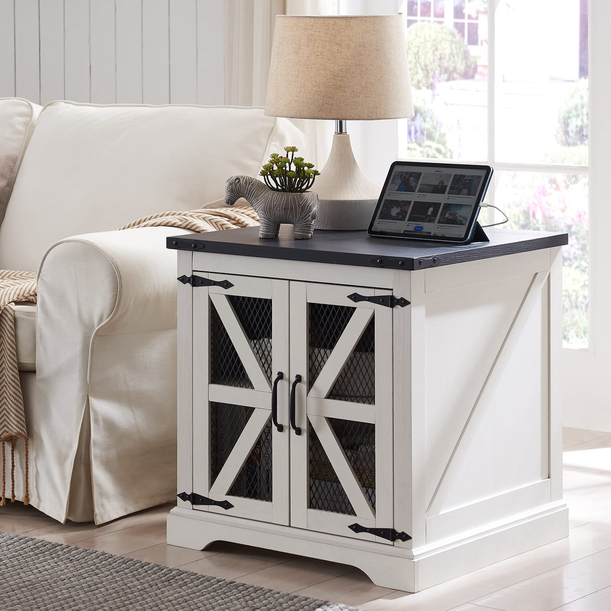 Farmhouse End Table Charging Station