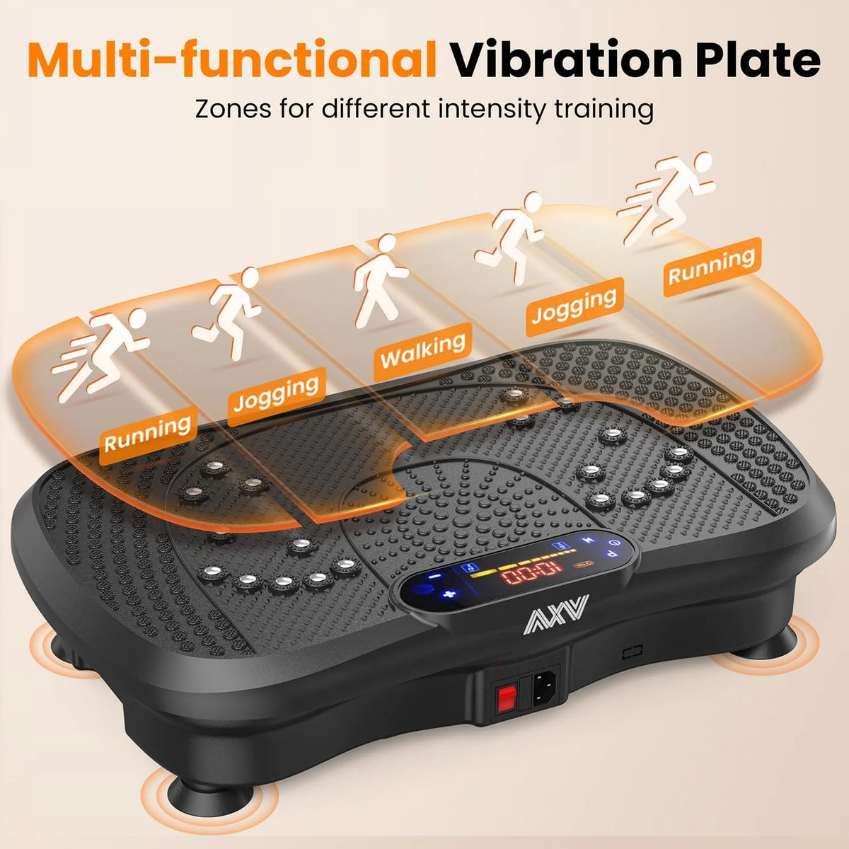 AXV Vibration Plate Fitness Platform Trainer Suitable for men and women to lose weight and burn fat at the gym