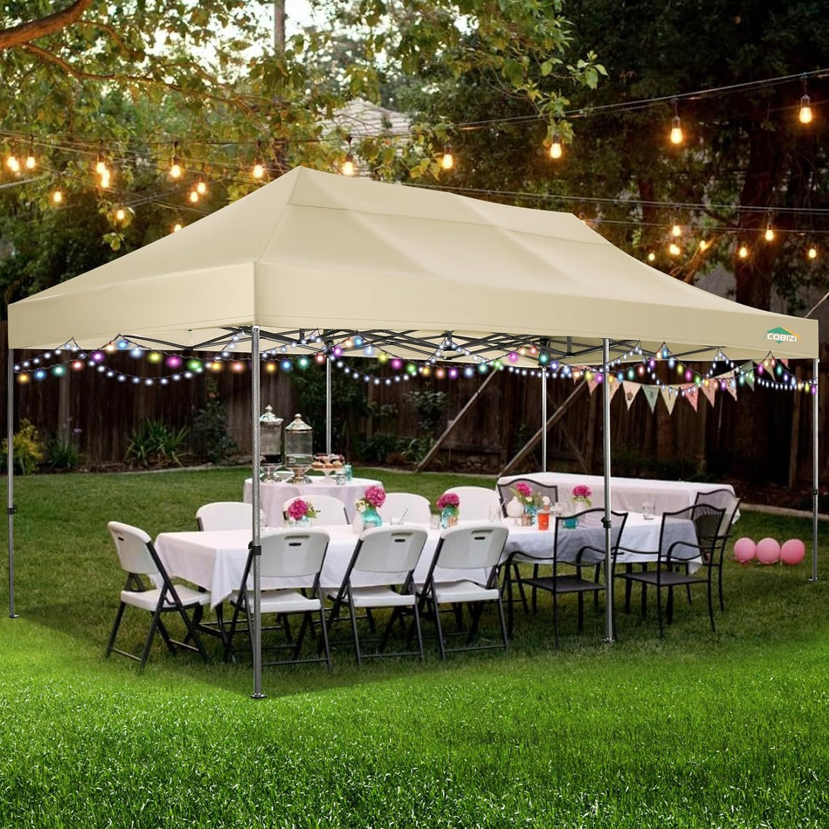 COBIZI 10x20 Heavy Duty Pop up Canopy Tent 6 sidewalls Commercial Canopy Wedding Party Tents