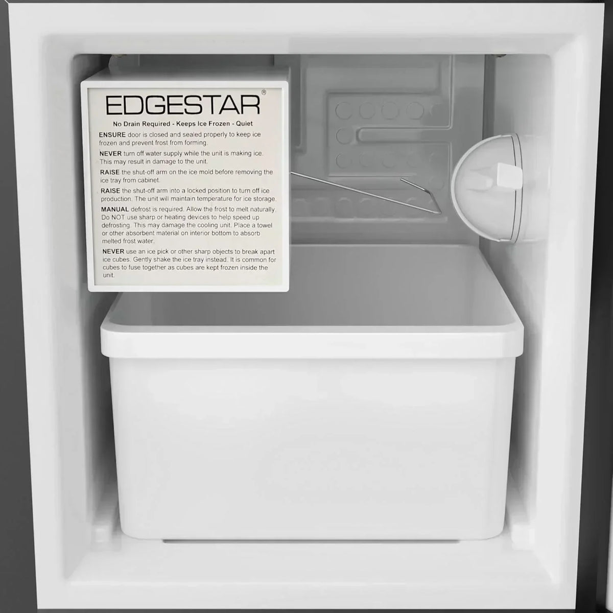 EdgeStar IB121 15 Inch Wide 12 Lbs Capacity Built-In Ice Maker with 15 Lbs Daily Ice Production