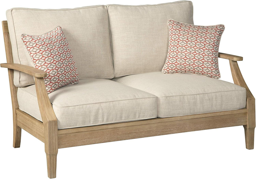 Coastal view outdoor terrace eucalyptus sofa