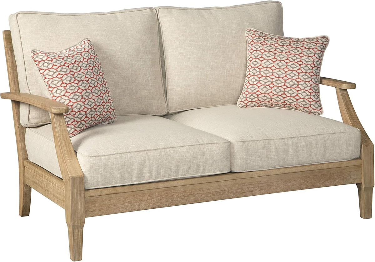 Coastal view outdoor terrace eucalyptus sofa