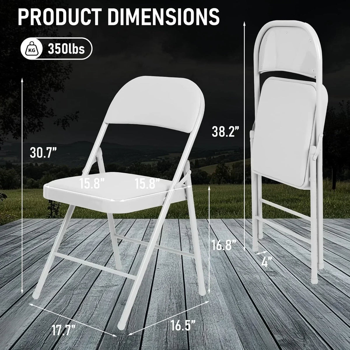 6 Pack Black Folding Chairs with Leather Chairs Events Office Wedding Party Upholstered Chairs