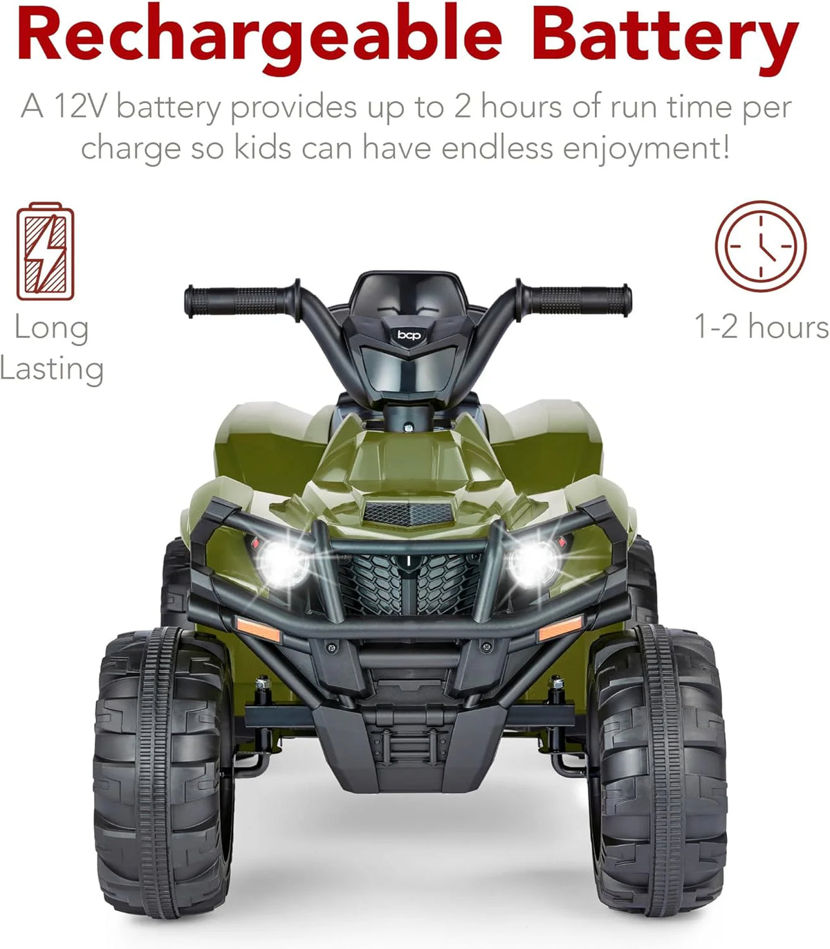 Best Choice Products 12V Kids Ride-On Electric ATV, 4-Wheeler Quad Car Toy w/Bluetooth Audio, 2.4mph Max Speed, Treaded Tires, LED Headlights, Radio