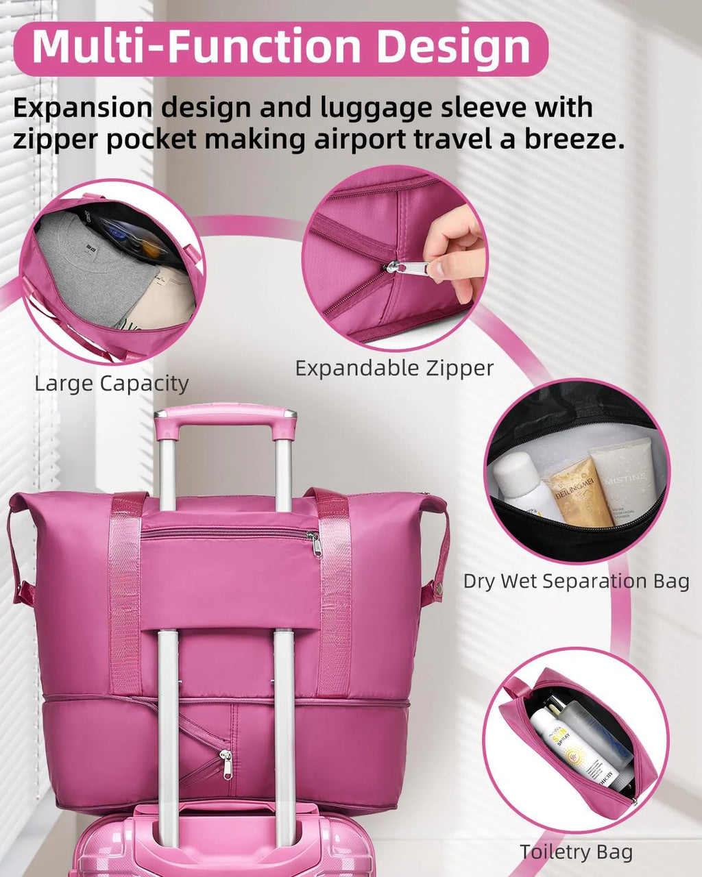 6-piece luggage set, expandable hardshell suitcase set with spinner wheels, lightweight rolling luggage set