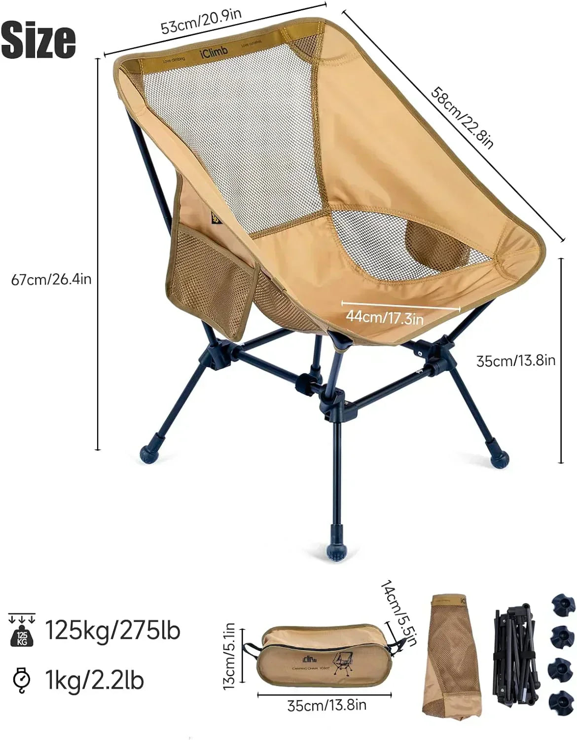 Ultralight Compact Camping Folding Beach Chair