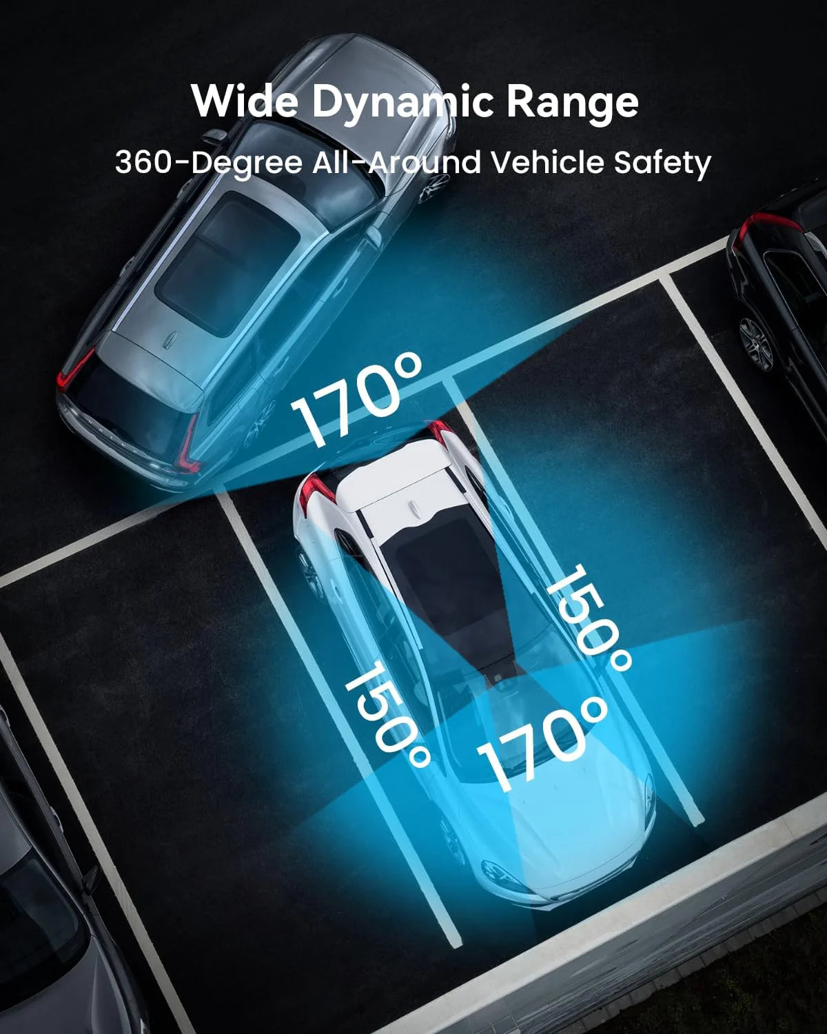 Channel Dash Cam 360° View, 1080P Front and Rear Interior, Car Left and Right Dash Cam, 8 Infrared Lights Night Vision, 5G WiFi and APP Control, G Sensor, Parking Mode, with Free 128GB SD Card