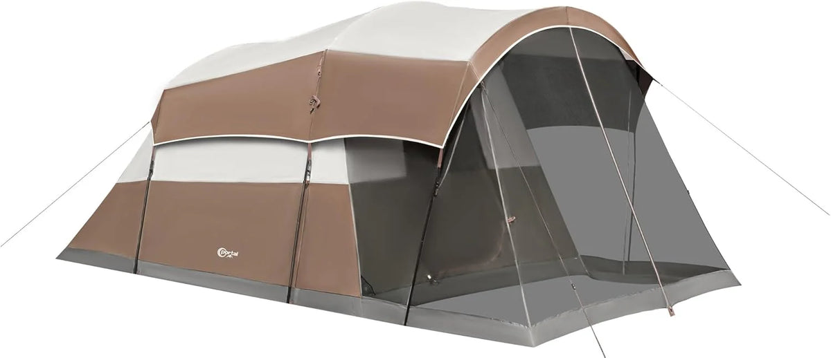 PORTAL 6/8/10 Person Family Camping Tent with Screen Room, Water Resistant Big Tunnel Tent with Rainfly, Large Family Tent for Outdoor Camping, Party