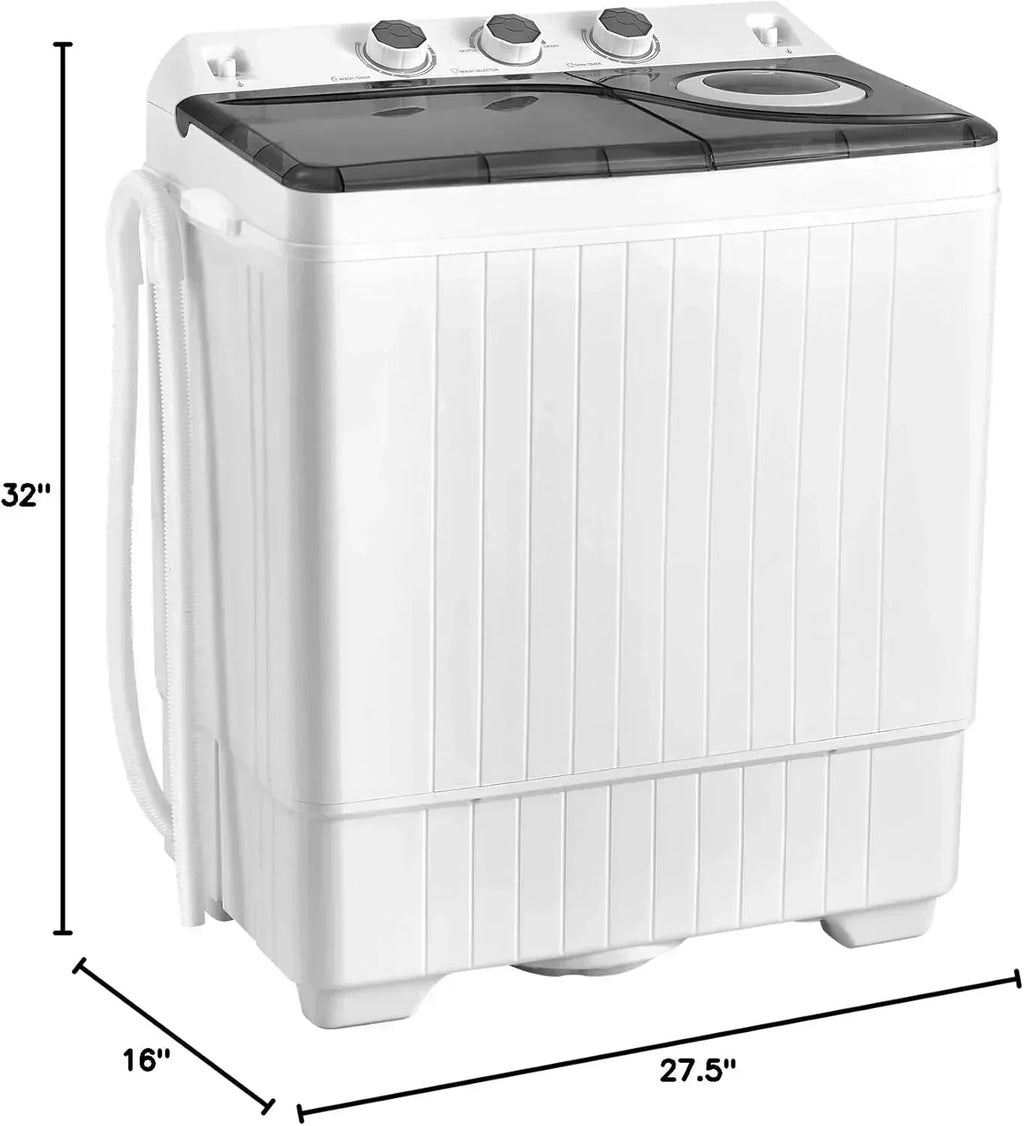 COSTWAY Double Tub 26 lb Capacity Laundry 18 lb 8 lb Spin Combo Drain Pump Washing Machine