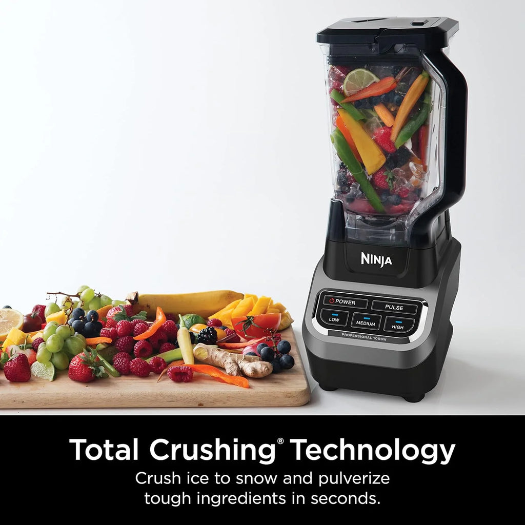 Ninja BL610 Professional 72 Oz Countertop Blender with 1000-Watt Base and Total Crushing Technology for-Smoothies, Ice and Frozen Fruit, Black