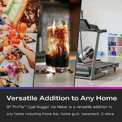 GE Profile Opal 2.0 XL with 1 Gallon Tank, Chewable Crunchable Countertop Nugget Ice Maker, Scoop included, 38 lbs in 24 hours, Pellet Ice Machine with WiFi & Smart Connected, Stainless Steel