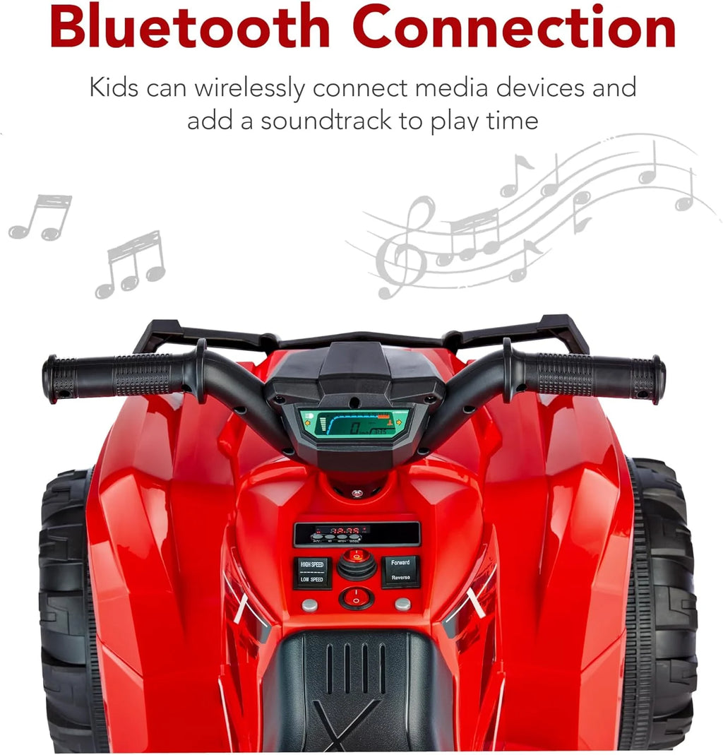Best Choice Products 12V Kids Ride-On Electric ATV, 4-Wheeler Quad Car Toy w/Bluetooth Audio, 2.4mph Max Speed, Treaded Tires, LED Headlights, Radio