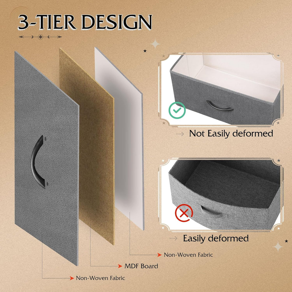 Storage Organizer Unit with 11 Fabric Bins, Storage Drawers Organizer with Steel Frame, Tall Storage Tower Organizaton