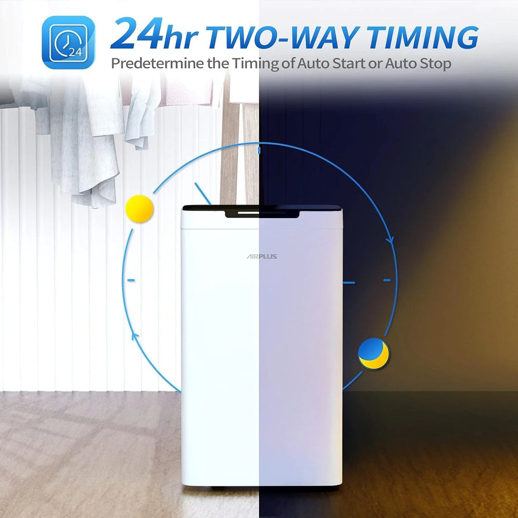AIRPLUS 1,500 Sq. Ft Dehumidifier for Basement, 30 Pints Powerful Dehumidifier for Home, Large Rooms, Bedrooms, Sufficient Capacity Water Tank with Drain Hose (AP1907)