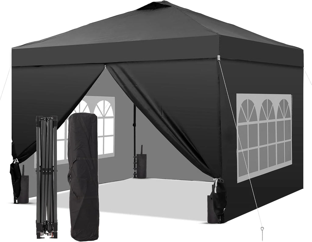 GDY 12x12 Pop Up Canopy Tent with 4 Sidewalls, Easy Set up with One Push Lift Gazebo