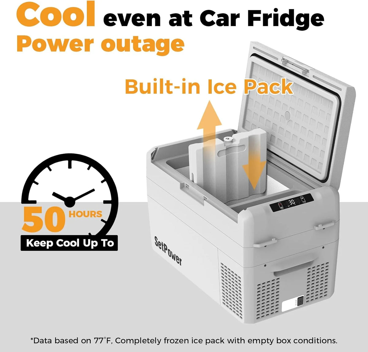 12V Refrigerator 21 Quart Portable Freezer 50 Hours Keep Cool,Electric Cooler for Vehicles Car Refrigerator 12V Portable Fridge for Car Camping Truck Van RV SUV Road Trip Travel RF20