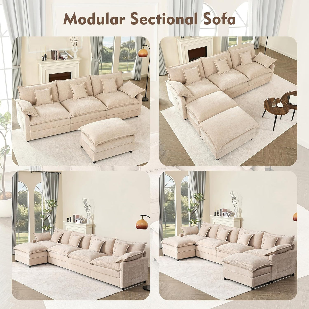 108 U-shaped sofa modular sofa three-seater comfortable cloud sofa