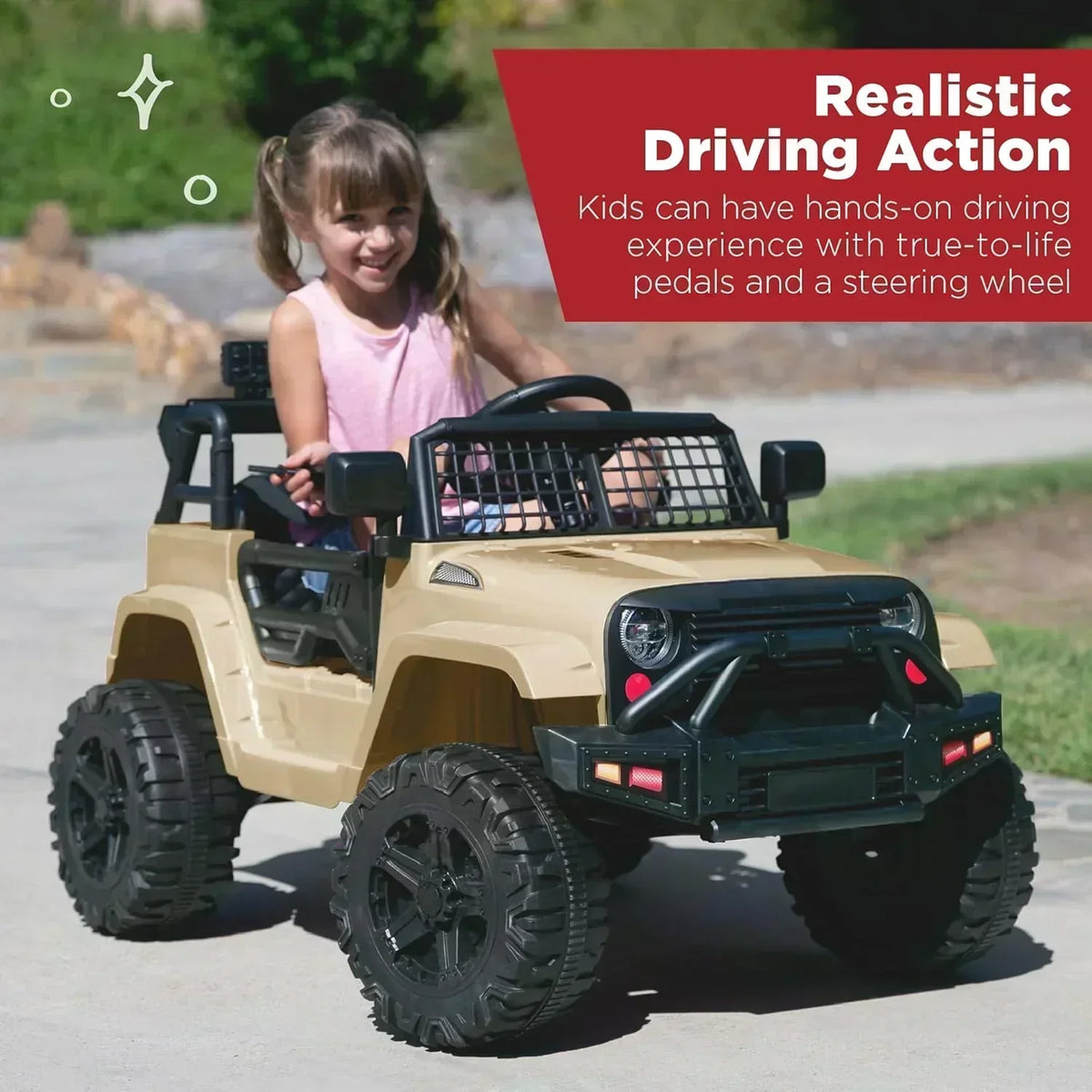 Best Choice Products 12V Kids Ride-On Truck Car with Spring Suspension and LED Lights