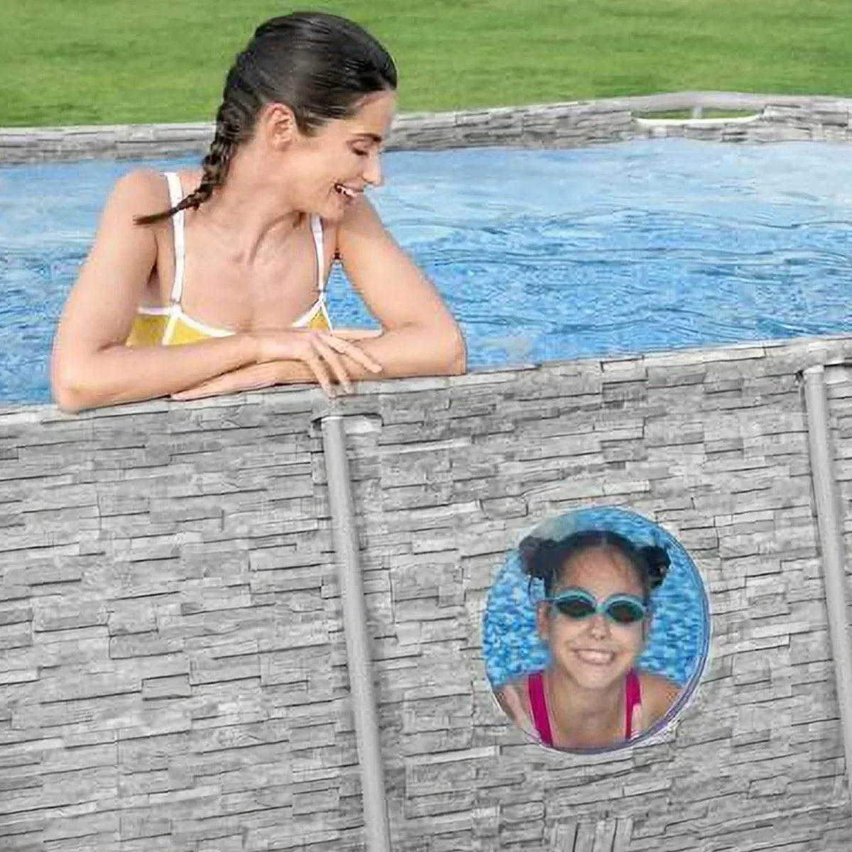 Power Steel Swim Vista Series II 14' x 8' 2 x 39.5 Above Ground Outdoor Swimming Pool Set