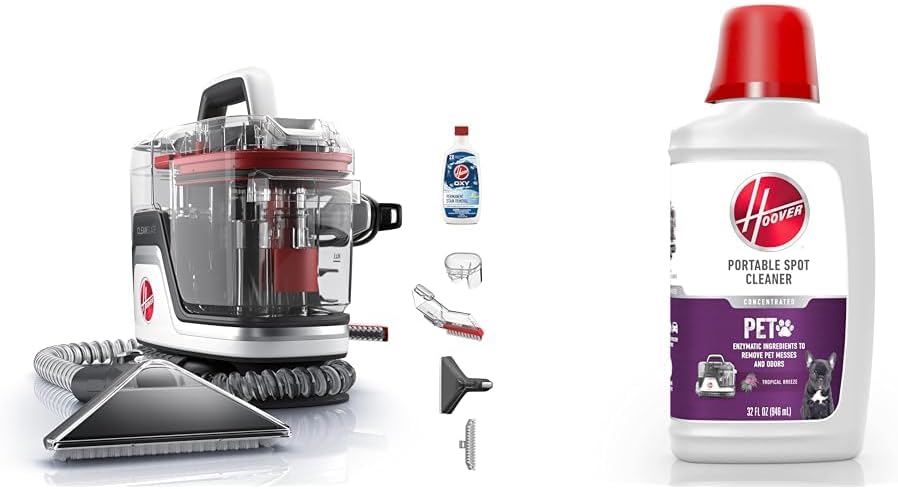 Hoover CleanSlate Plus Portable Carpet & Upholstery Spot Cleaner with Powerful Suction and Multiple Tools
