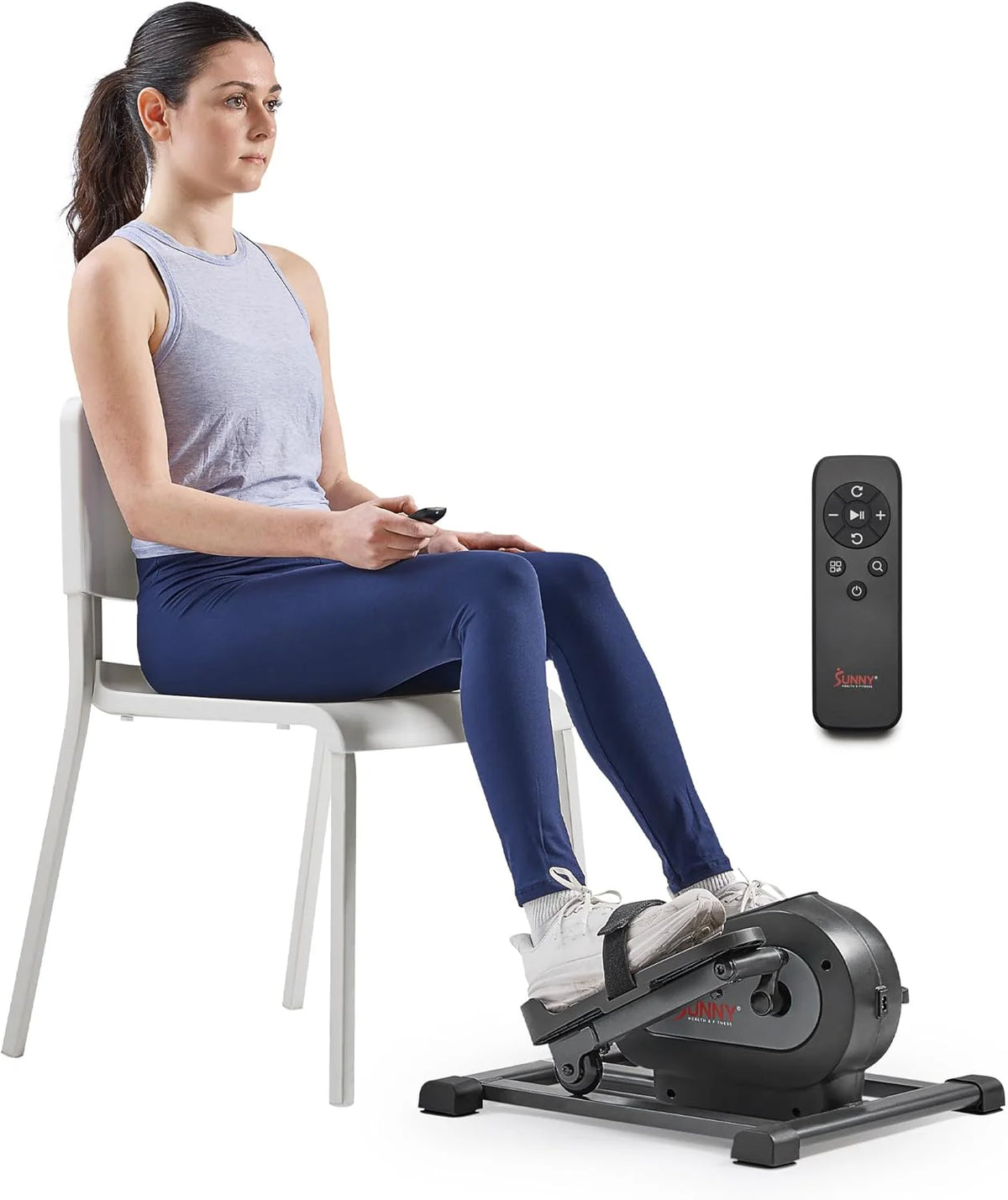 Sunny Health & Fitness Smart Mini Elliptical Trainer Indoor Under-Desk Pedal Exerciser for Seniors