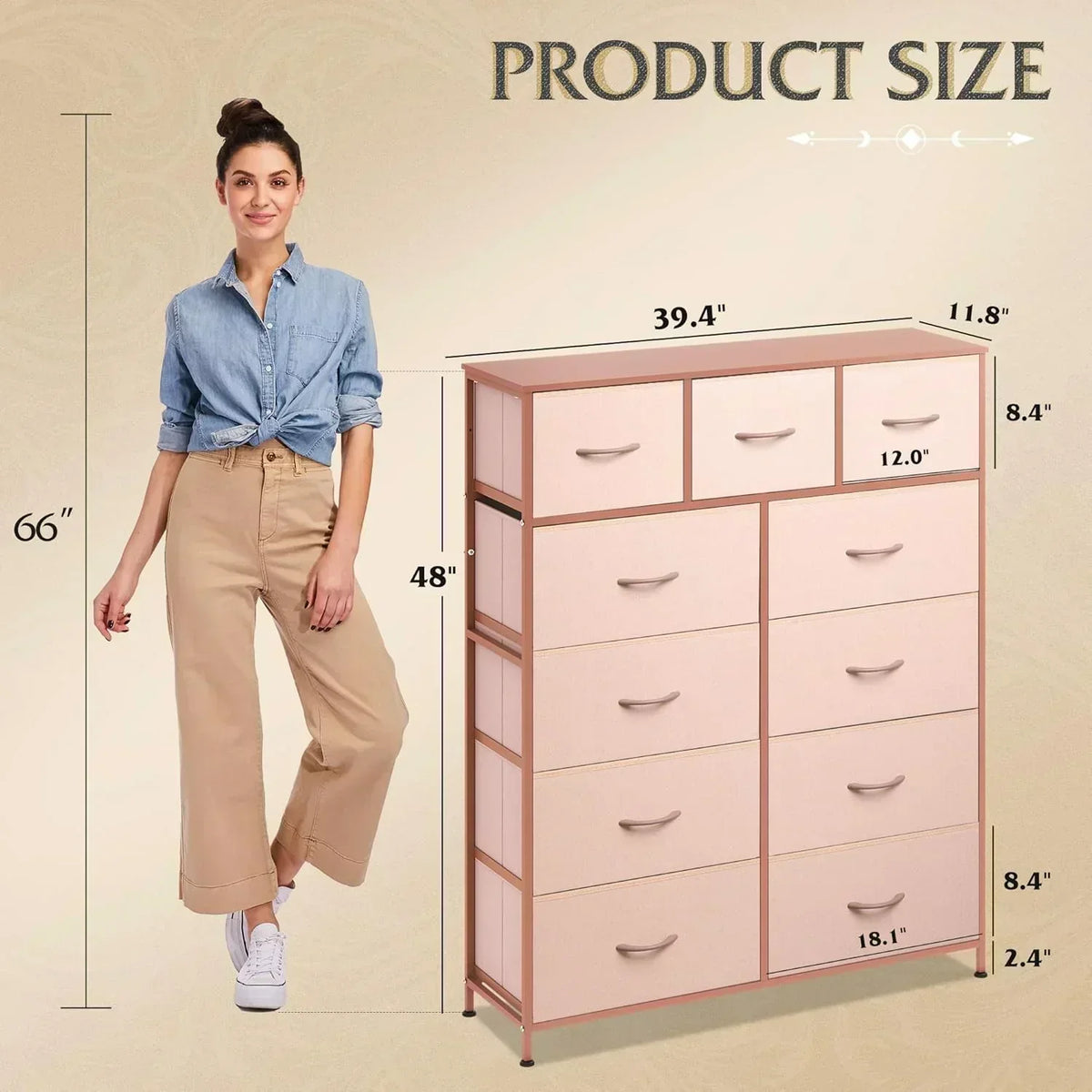 Storage Organizer Unit 11 Fabric Bins Storage Drawers Organizer Steel Frame Tall Storage Tower