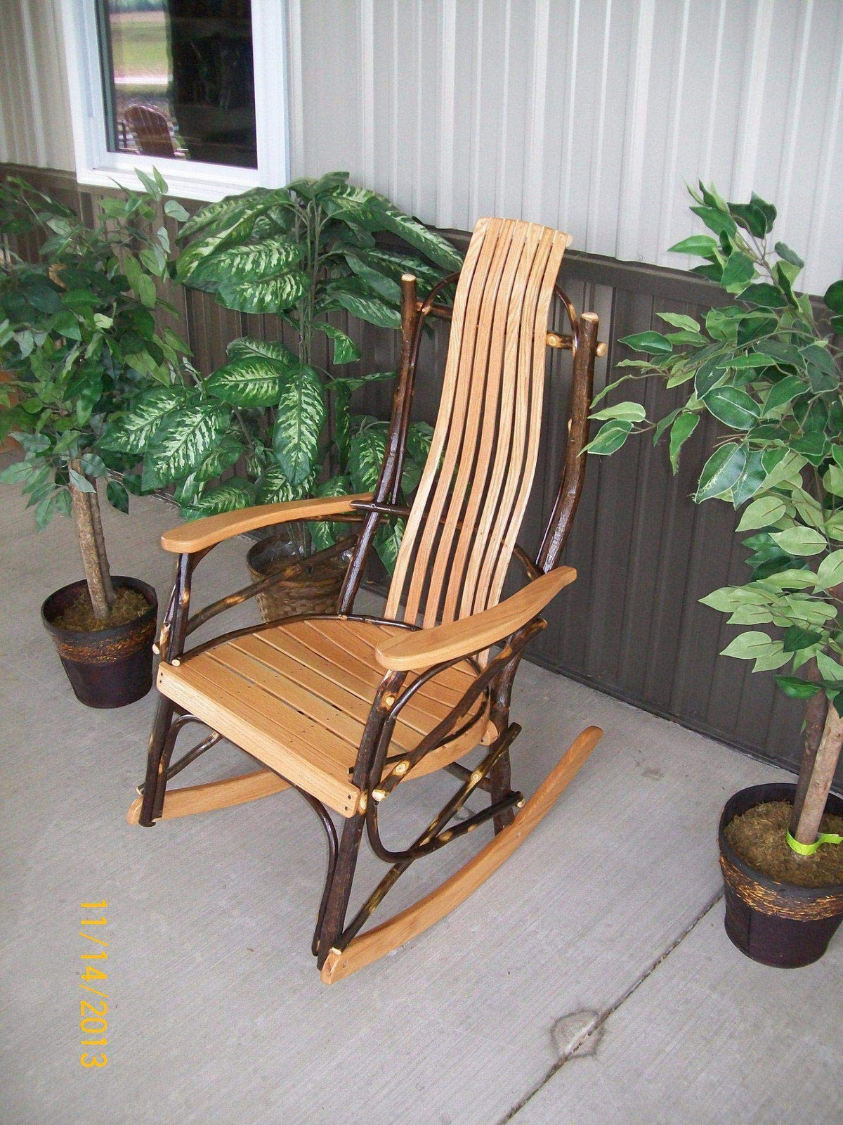 Walnut Rocking Chair For Outdoor Patio Loggia
