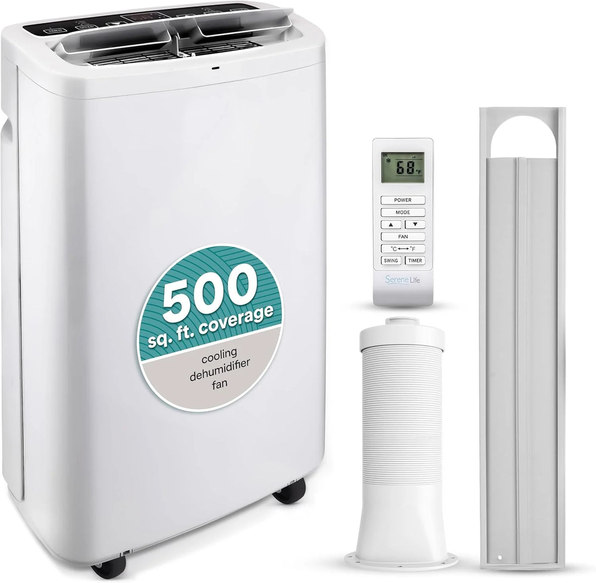 SereneLife Portable Air Conditioner With Heat Built-in Dehumidifier 10,000 BTU Portable Heater
