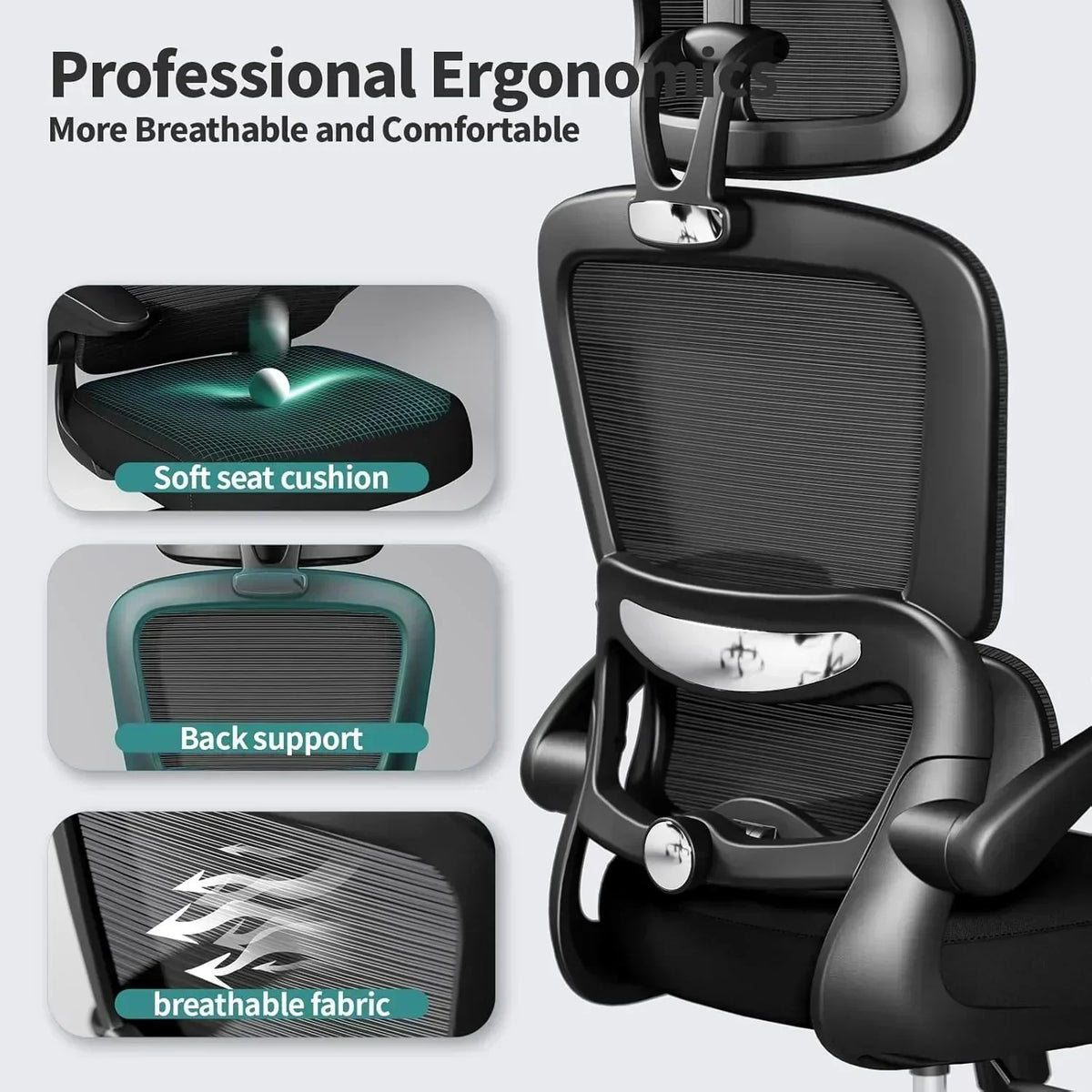 Office Chair Ergonomic Desk Chair 330 lbs Home Mesh Desk Chair Comfortable Gaming Chair