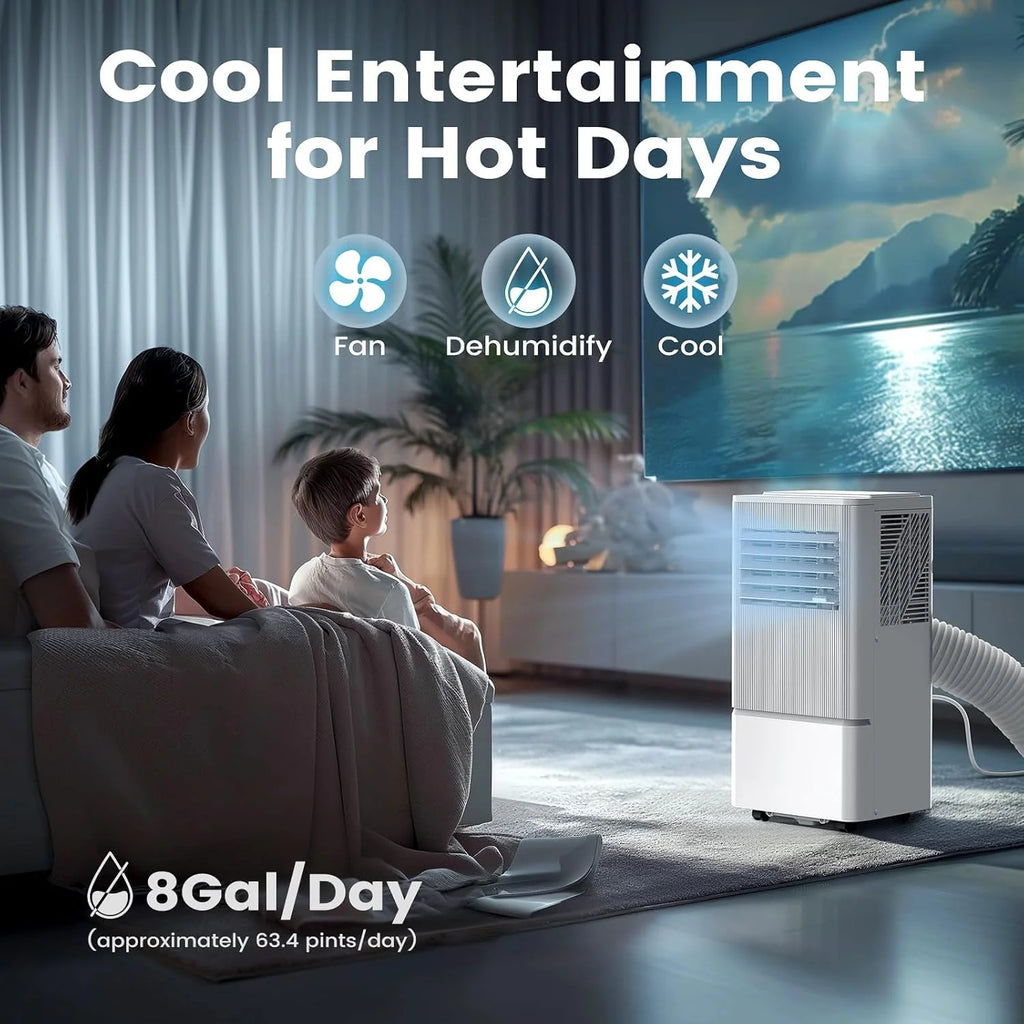 Air Choice Portable Air Conditioner, 10000 BTU Air Conditioner Portable for Room Up to 450 Sq.Ft, Remote Control, 24H Timer, Dehumidifier & Fan Modes, 3-in-1 AC Unit with Window Kit for Home Office