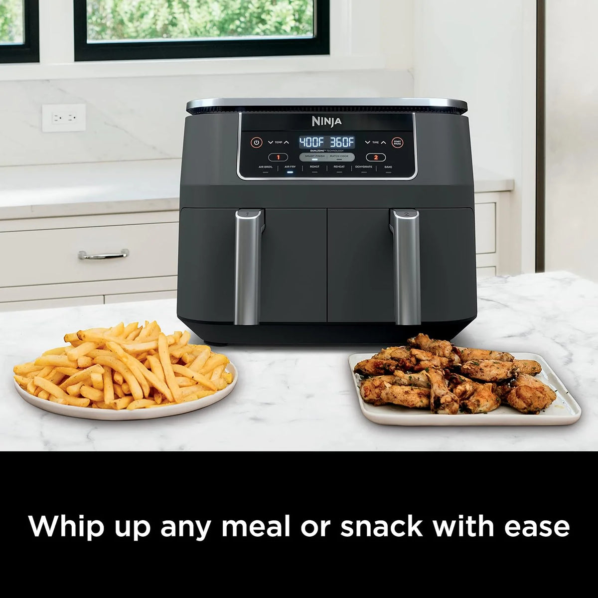 Ninja Foodi 6-in-1 FlexBasket Air Fryer with 7-Quart MegaZone and Basket Divider