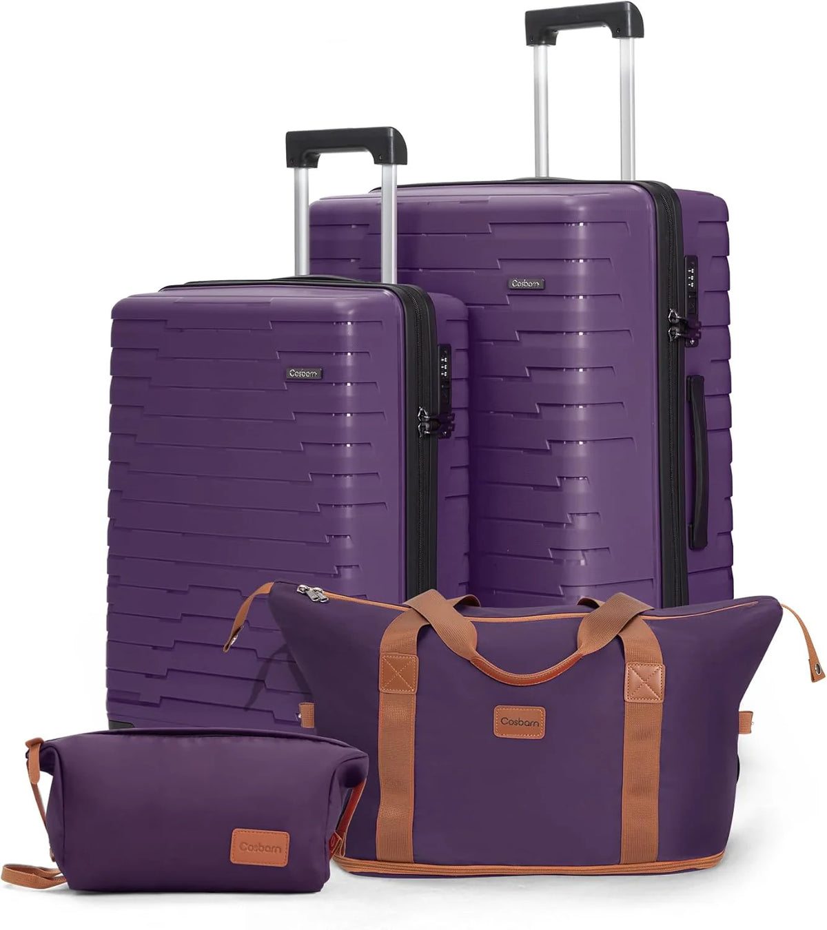 5-piece luggage set with wheels, ABS hardshell suitcase with spinner wheels