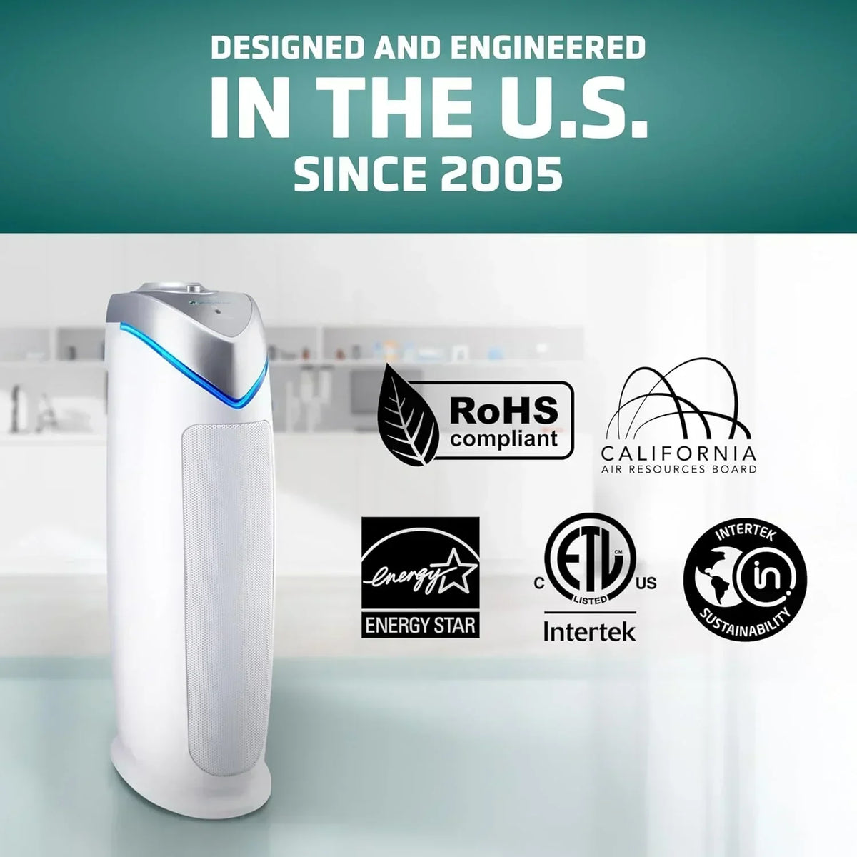 Home air purifier with HEPA pure filter