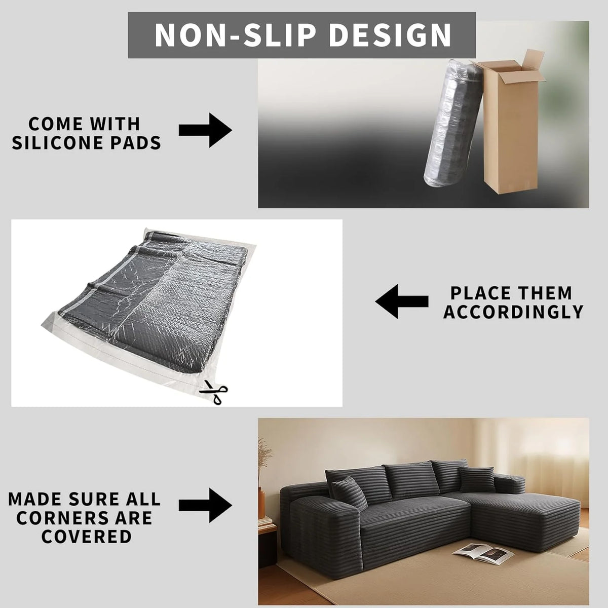 Cloud section sofa and L-shaped recliner modern modular sofa with deep seats