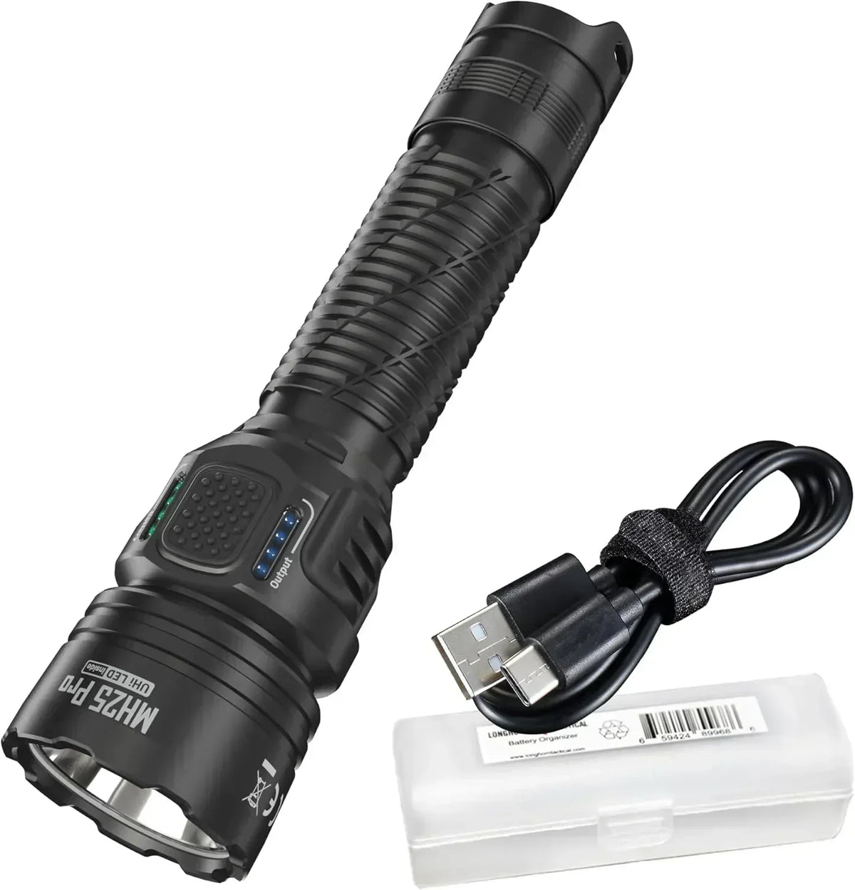 MH25 Pro 770 Yard Long Throw Flashlight 3300 Lumen USB-C Rechargeable Compact Duty Work Light