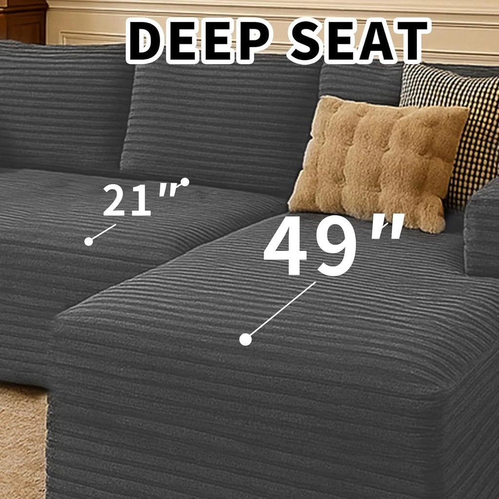 Cloud section sofa and L-shaped recliner modern modular sofa with deep seats