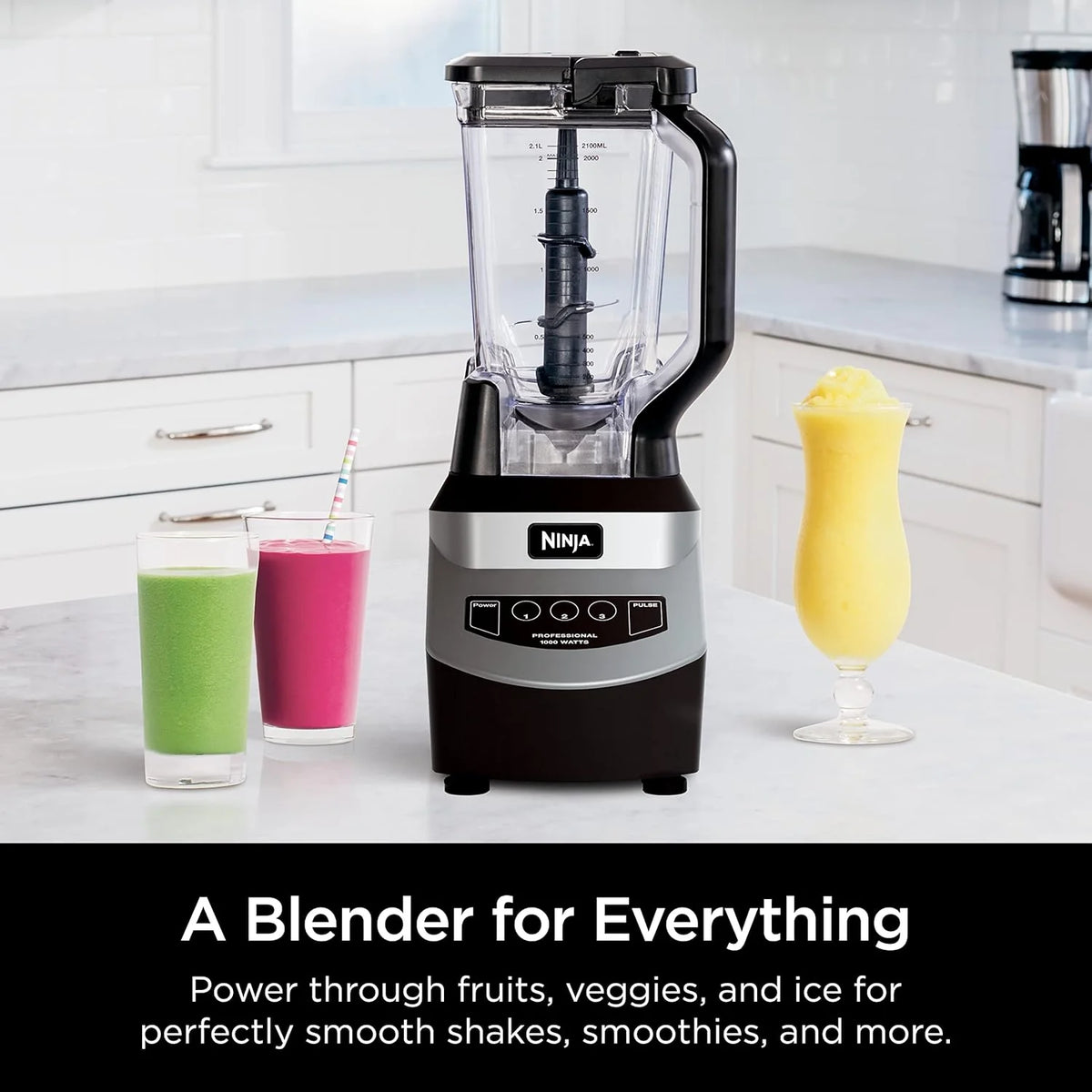 Ninja BL610 Professional 72 Oz Countertop Blender with 1000-Watt Base and Total Crushing Technology for-Smoothies, Ice and Frozen Fruit, Black