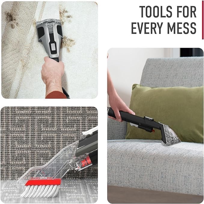 Hoover CleanSlate Plus Portable Carpet & Upholstery Spot Cleaner with Powerful Suction and Multiple Tools
