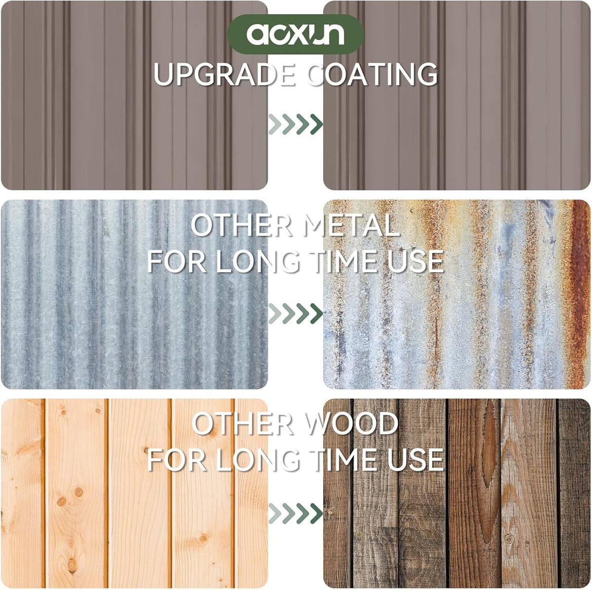 Aoxun 12x10 FT Shed Metal Outdoor Waterproof Storage Shed Steel Utility Garden Tool Shed with Door & Lock Outdoor Storage for Garden Patio Lawn Poolside, Brown