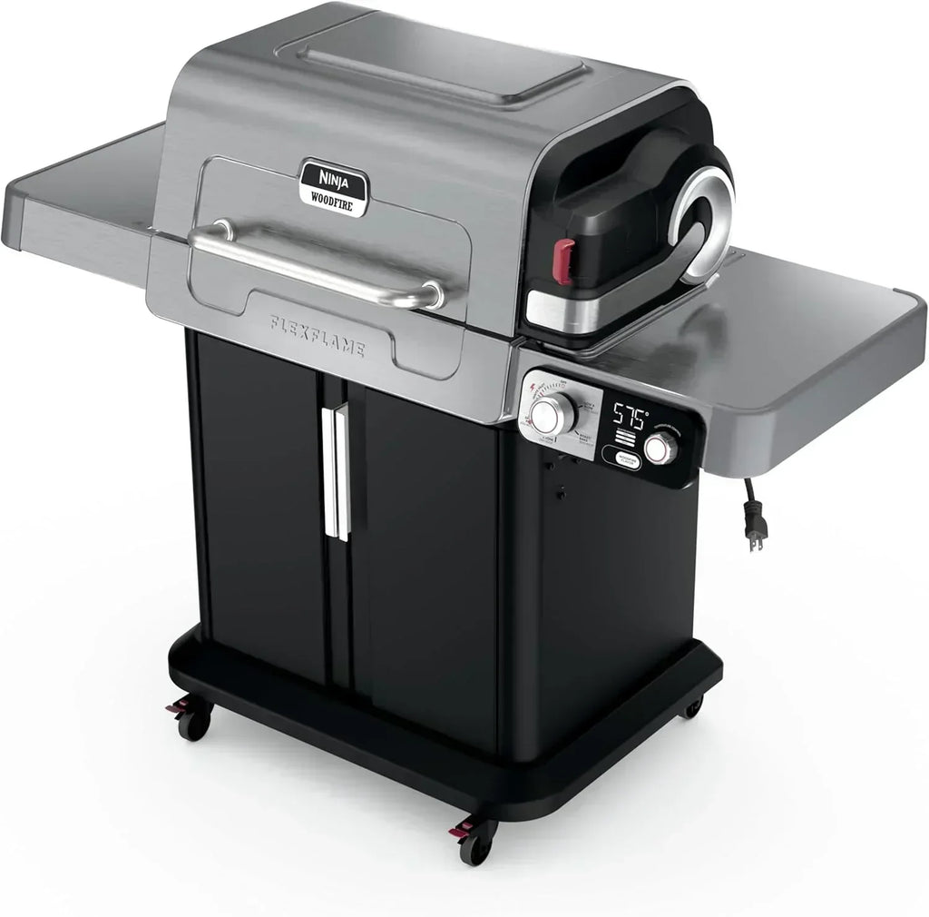 Ninja FlexFlame Grill and Smoker Electric Propane Grill Roaster BBQ Grill 5-in-1 Cooking System