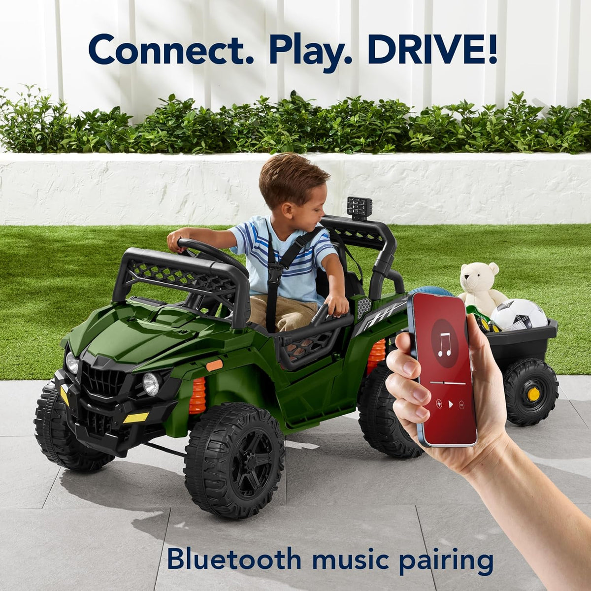 Children's black UTV electric children's car