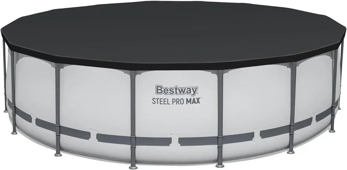 Steel Pro MAX 14 Foot x 48 Inch Round Metal Frame Above Ground Outdoor Swimming Pool Set