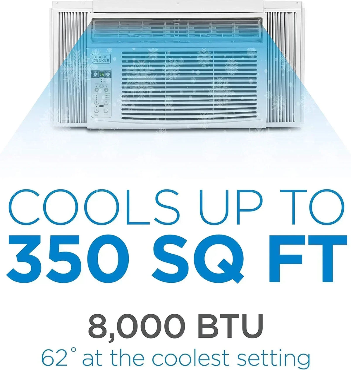 BLACK+DECKER Window Air Conditioner 5000 BTU Cools Up to 150 Square Feet AC Mechanical Controls