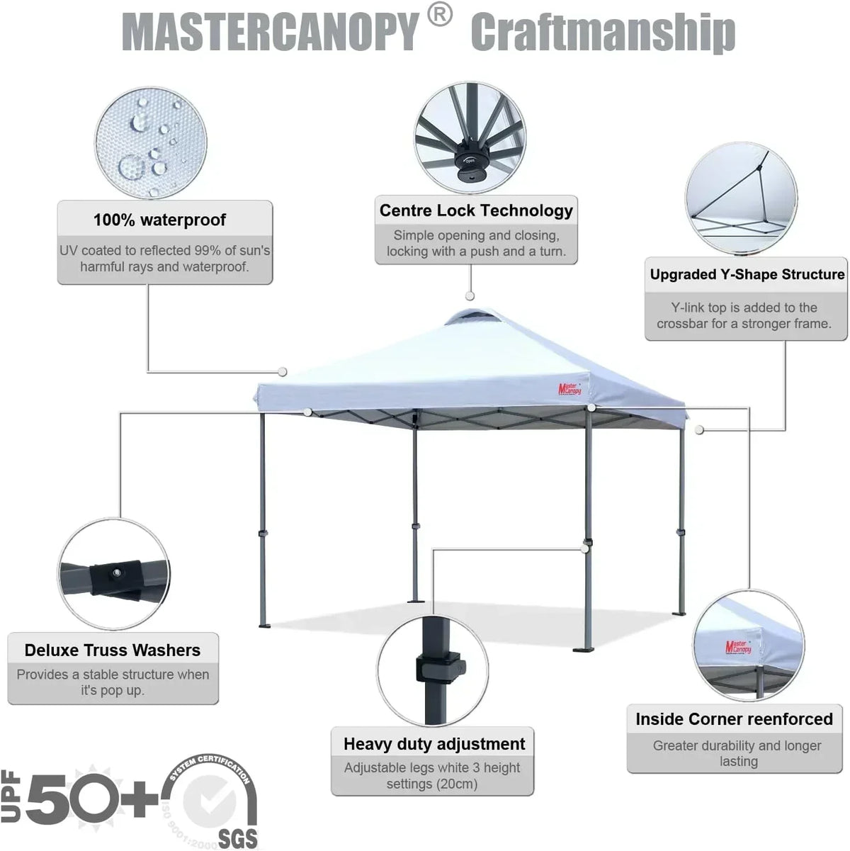 Durable Pop-up Canopy Tent with Roller Bag (10x10 Black)