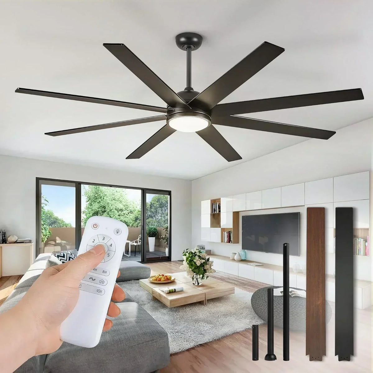 Ceiling Fan Indoor/Outdoor 8 Blades 65 inches