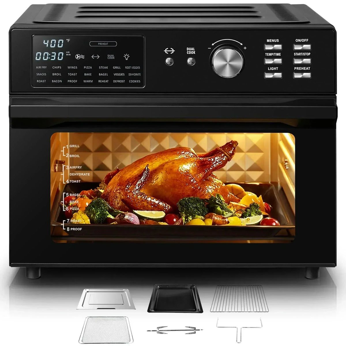 32QT Air Fryer Oven 21-IN-1 Multifunctional Toaster Oven Combo