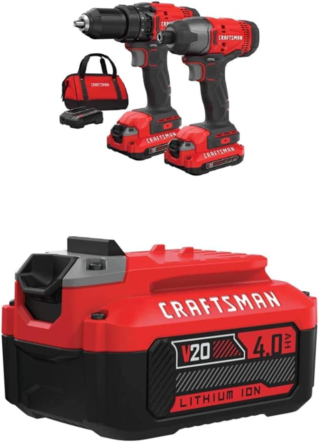 V20 MAX Cordless Drill and Impact Driver, Power Tool Combo Kit with 2 Batteries and Charger (CMCK200C2AM)